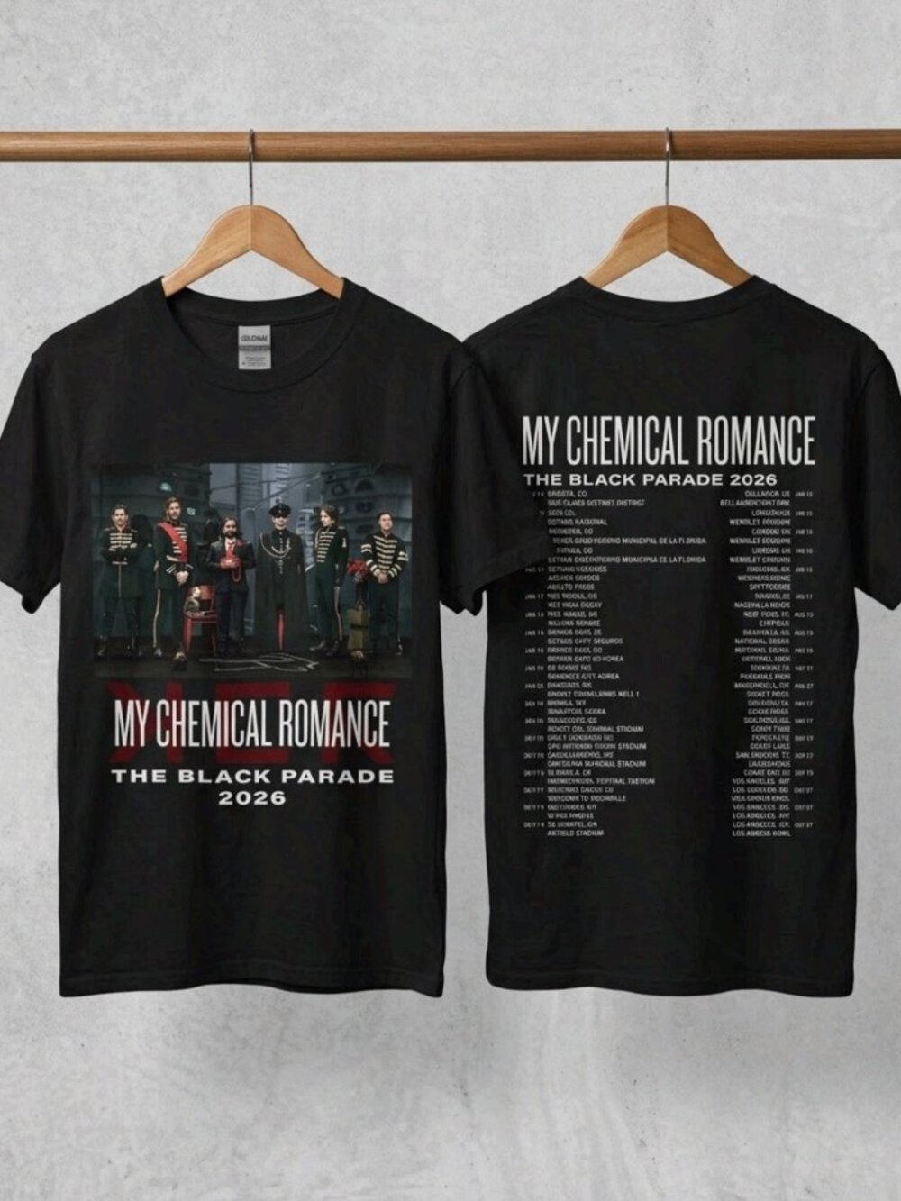 My Chemical Romance The Black Parade 2026 Tour T-Shirt Remake Black Reprint